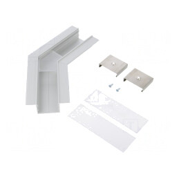 Conector 135° Aluminiu Anodat Argintiu VARIO30-05 | Electronic-mag.ro | Componente Electronice
