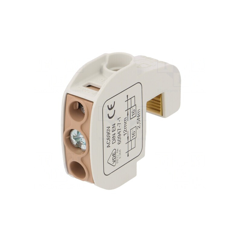 Conector Șine 16mm2 1P 2 Borne Maro 690V 114A | Electronic-mag.ro | Componente Electronice Conector Șine 16mm2 1P 2 Borne Maro 690V 114A | Electronic-mag.ro | Componente Electronice
