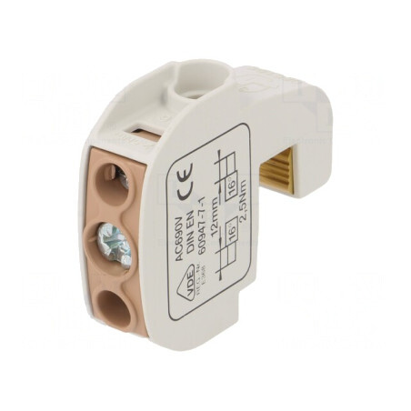 Conector Șine 16mm2 1P 2 Borne Maro 690V 114A | Electronic-mag.ro | Componente Electronice