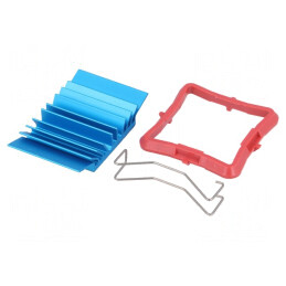 Radiator extrudat cu aripioare BGA albastru 27x27mm | Electronic-mag.ro | Componente Electronice