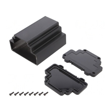 Carcasă pentru șină DIN 98,3x113,3x69mm Aluminiu | Electronic-mag.ro | Componente Electronice