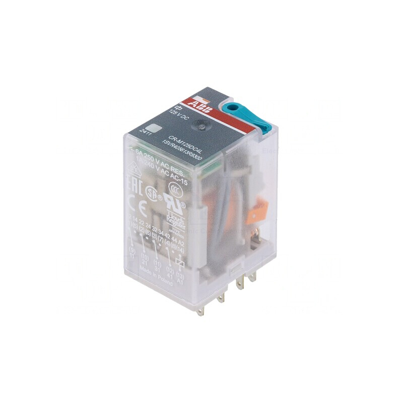 Releu Electromagnetic 4PDT 125VDC 6A | Electronic-mag.ro | Componente Electronice