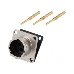Conector Circular Soclu 3 PIN Crimpat Aurit RT360 | Electronic-mag.ro | Componente Electronice