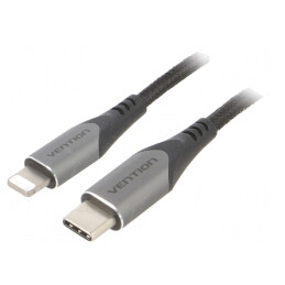 Cablu USB 2.0 Apple Lightning la USB-C 1m Negru 3A | Electronic-mag.ro | Componente Electronice