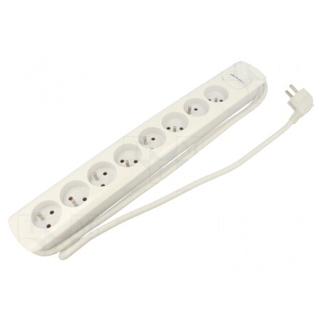 Prelungitor alimentare 8 prize alb 1.8m 16A | Electronic-mag.ro | Componente Electronice