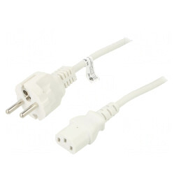 Cablu Alimentare IEC C13 la C14 5m Alb 10A 250V | Electronic-mag.ro | Componente Electronice