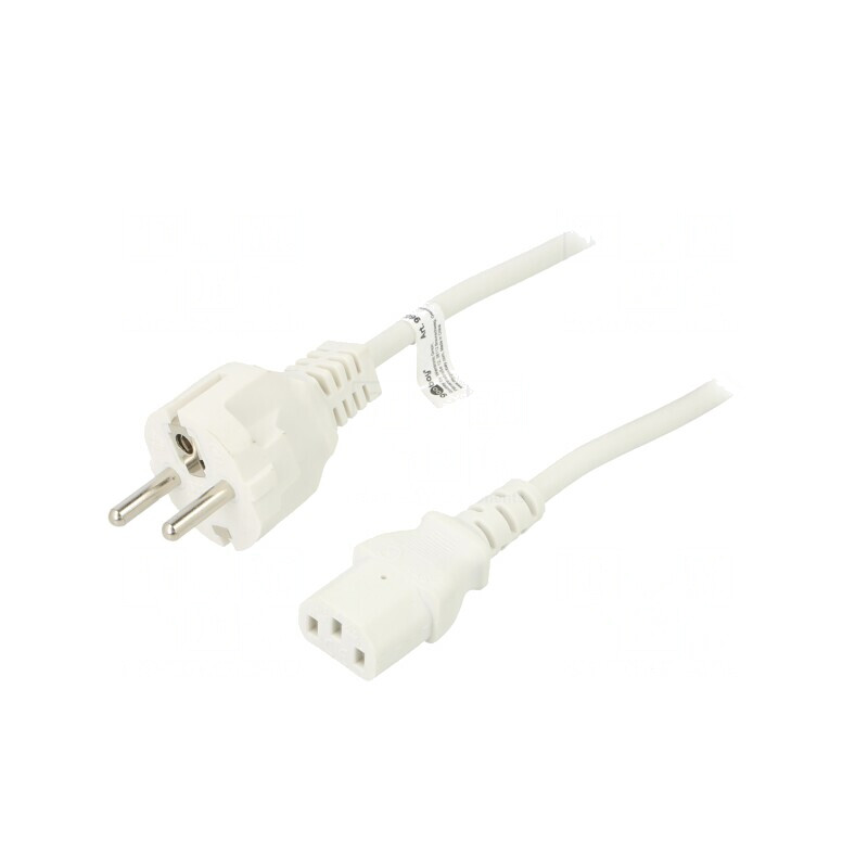 Cablu Alimentare IEC C13 la C14 5m Alb 10A 250V | Electronic-mag.ro | Componente Electronice