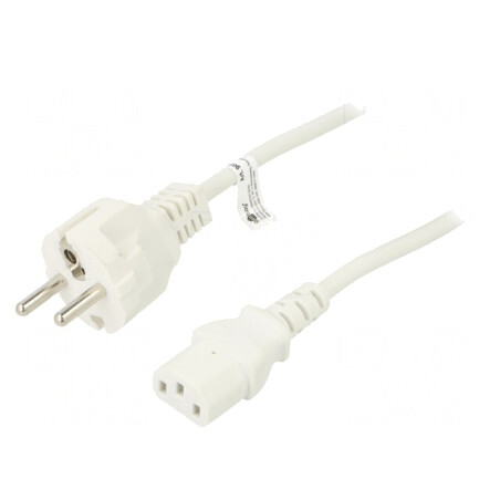 Cablu Alimentare IEC C13 la C14 5m Alb 10A 250V | Electronic-mag.ro | Componente Electronice