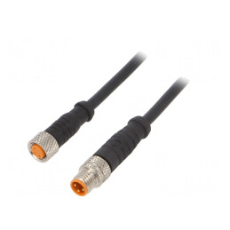 Cablu de conectare | M8 | PIN: 3 | 1,5m | mufă | 50VAC | 4A | -25÷80°C | PUR | 0810 0800 03 300 1,5M
