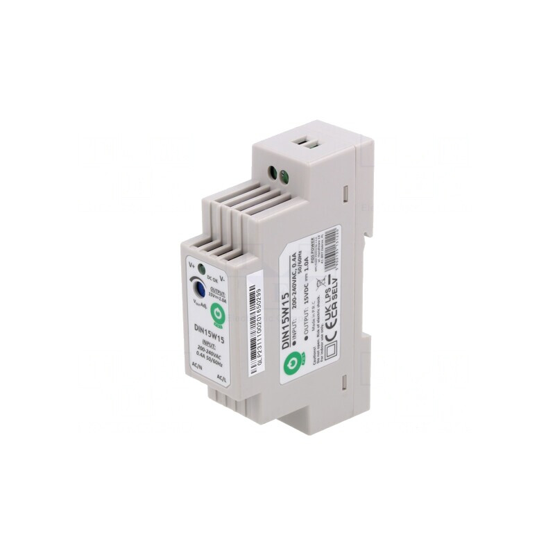 Alimentator Pulsatoriu pentru Şină DIN 15W 15VDC 1A | Electronic-mag.ro | Componente Electronice