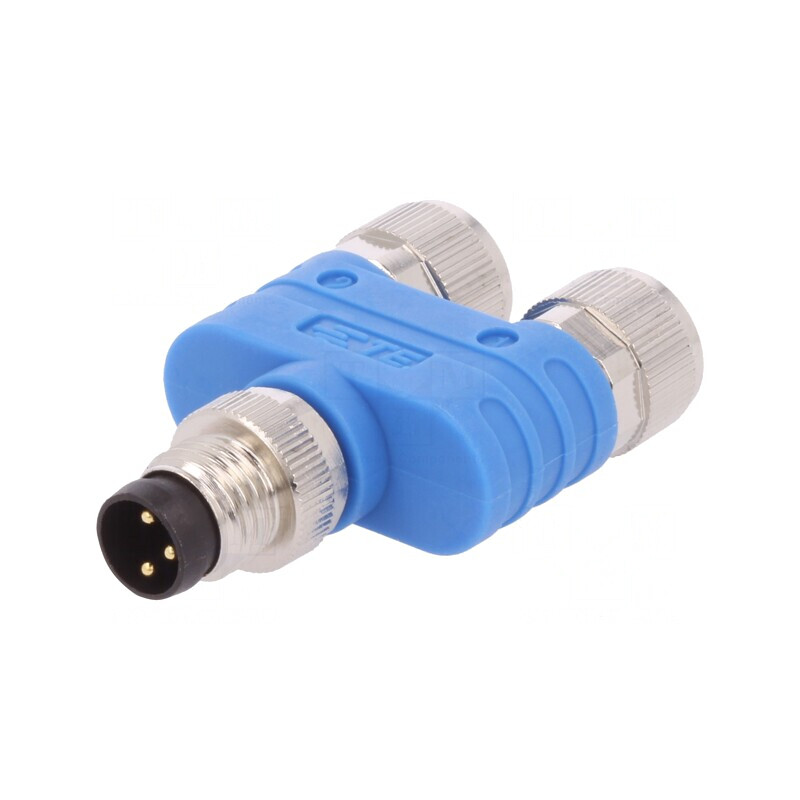 Adaptor în T M8 Tată-Mamă x2 IP67 Polarizare A | Electronic-mag.ro | Componente Electronice