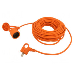 Prelungitor Alimentare PVC Portocaliu 15m 10A 1 Priză | Electronic-mag.ro | Componente Electronice