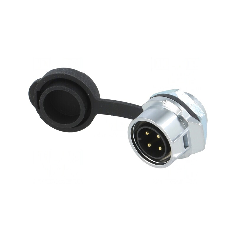 Soclu Conector Circular 4-PIN Gold Flash 10A Lipire Tată | Electronic-mag.ro | Componente Electronice
