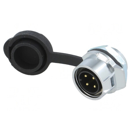 Soclu Conector Circular 4-PIN Gold Flash 10A Lipire Tată | Electronic-mag.ro | Componente Electronice