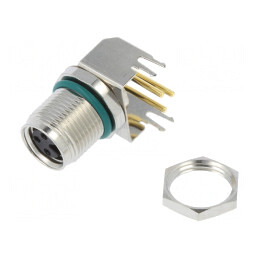 Conector M8 Mamă 3PIN 90° IP68 Metal 60V 4A | Electronic-mag.ro | Componente Electronice