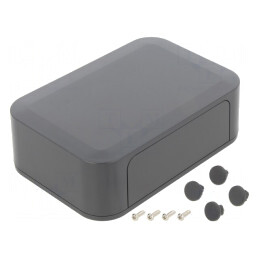 Carcasă ABS Gri Închis cu Panou PF 125x85x35mm | Electronic-mag.ro | Componente Electronice