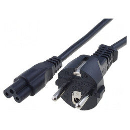 Cablu Alimentare Schuko la IEC C5 2m Negru | Electronic-mag.ro | Componente Electronice