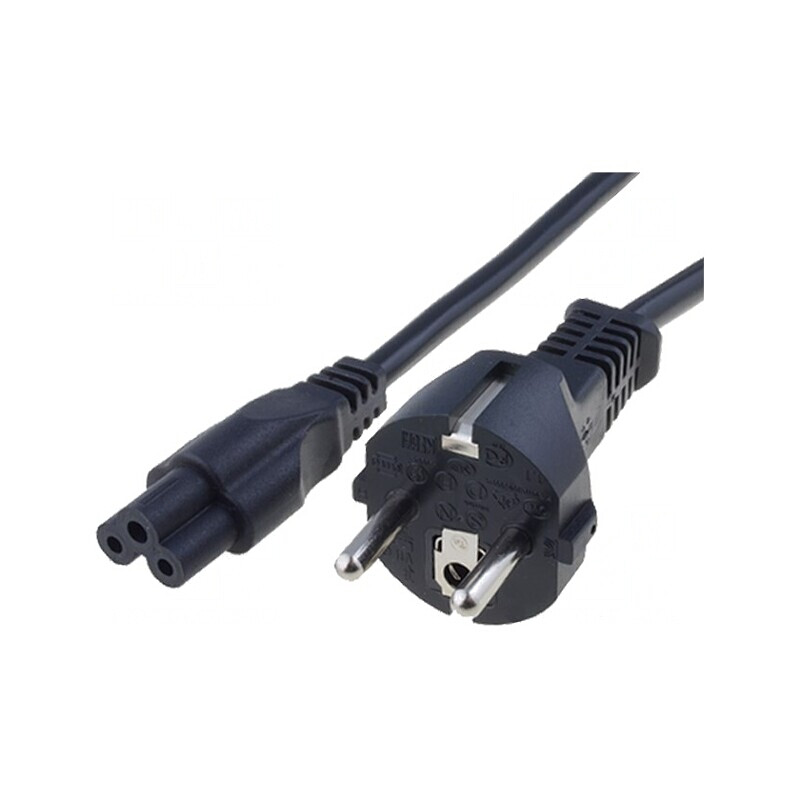 Cablu Alimentare Schuko la IEC C5 2m Negru | Electronic-mag.ro | Componente Electronice