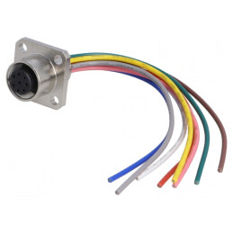 Soclu M12 8 pini mamă IP67 30V 2A | Electronic-mag.ro | Componente Electronice