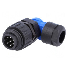 Conector circular cu 7 pini pentru cablu - Argintat