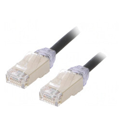 Patch cord F/UTP Cat6a negru 1m LSZH 28AWG