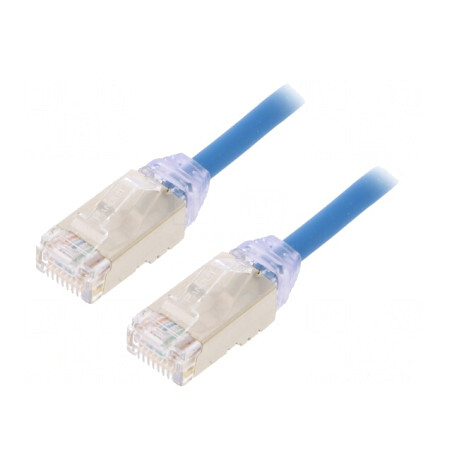 Patch Cord TX6A-28 F/UTP LSZH Albastru 1m 28AWG | Electronic-mag.ro | Componente Electronice