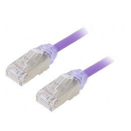 Patch cord F/UTP Cat6a 1m Violet LSZH 28AWG | Electronic-mag.ro | Componente Electronice