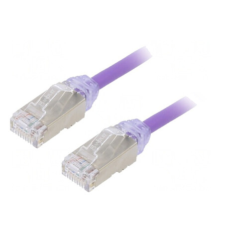 Patch cord F/UTP Cat6a 1m Violet LSZH 28AWG | Electronic-mag.ro | Componente Electronice