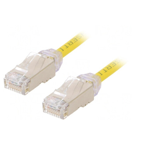 Patch Cord F/UTP Cat6A Galben 1m LSZH 28AWG | Electronic-mag.ro | Componente Electronice