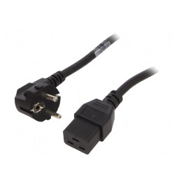 Cablu Alimentare Unghiular 3x1,5mm2 cu Ștecăr CEE 7/7 și Conector IEC C19 | Electronic-mag.ro | Componente Electronice