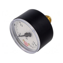 Manometru 0-1.6 bar 50mm pentru lichide și gaze inerte | Electronic-mag.ro | Componente Electronice