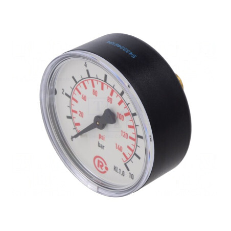 Manometru 0-10 bar 63 mm pentru Lichide și Gaze Inerte | Electronic-mag.ro | Componente Electronice