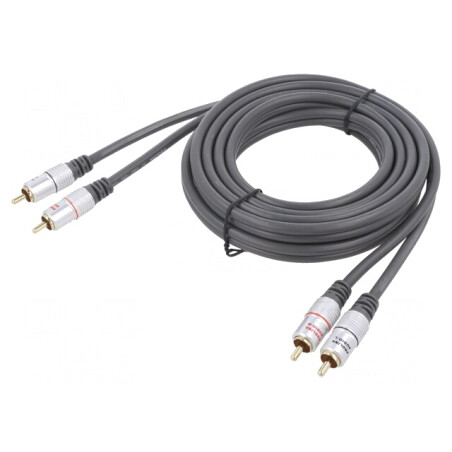 Cablu RCA 3m Negru x2 | Electronic-mag.ro | Componente Electronice