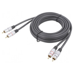 Cablu RCA 3m Negru x2 | Electronic-mag.ro | Componente Electronice