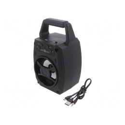 Difuzor Portabil Negru 3.5mm MicroSD USB 10m 4h | Electronic-mag.ro | Componente Electronice