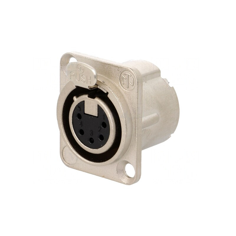 Soclu XLR mamă 5 pini montare panou NC5FD-LX | Electronic-mag.ro | Componente Electronice