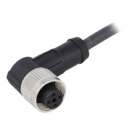 Cablu de conectare M12 4 pini 2m unghi PUR 250VAC 4A | Electronic-mag.ro | Componente Electronice