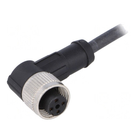 Cablu de conectare M12 4 pini 2m unghi PUR 250VAC 4A | Electronic-mag.ro | Componente Electronice