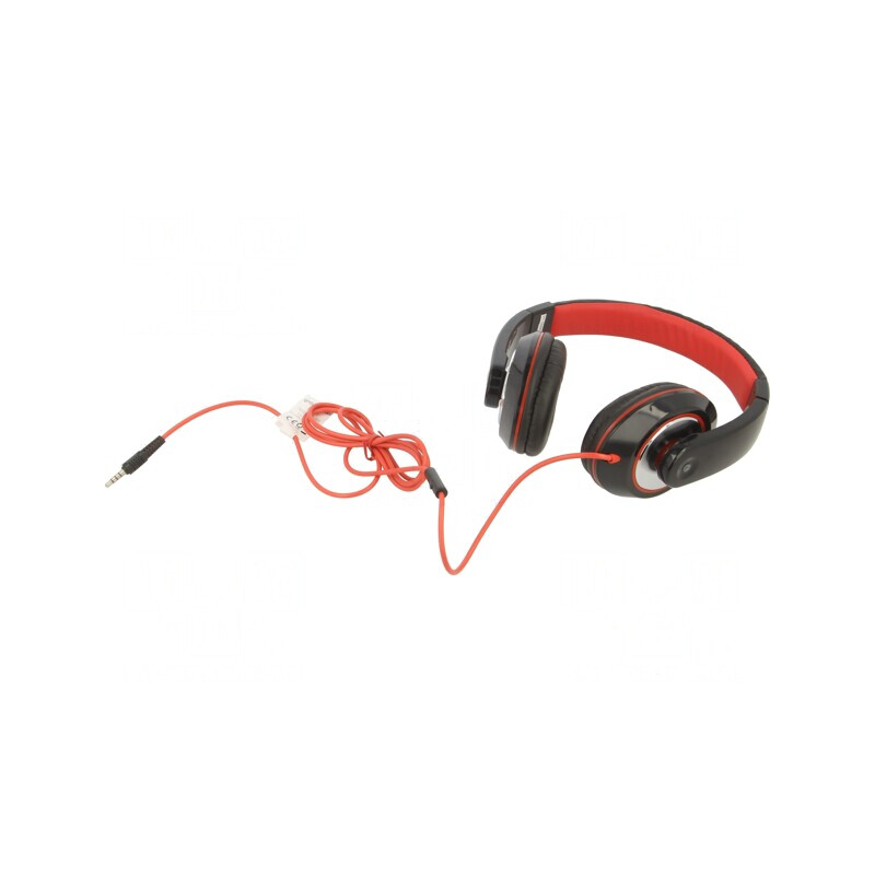 Căști Over-Ear cu Microfon Jack 3.5mm Negru-Roșu | Electronic-mag.ro | Componente Electronice