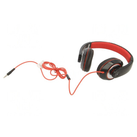 Căști Over-Ear cu Microfon Jack 3.5mm Negru-Roșu | Electronic-mag.ro | Componente Electronice