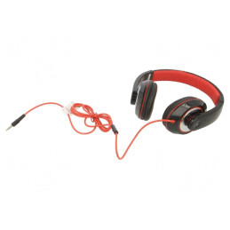Căști Over-Ear cu Microfon Jack 3.5mm Negru-Roșu | Electronic-mag.ro | Componente Electronice