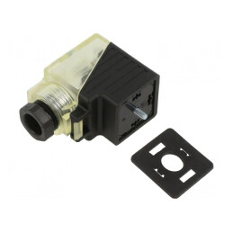 Conector cu Valvă Mufă Format A 18mm 3 PIN 90°