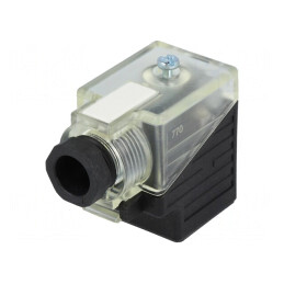 Conector cu Valvă Mufă 18mm Mamă 3 PIN 90°