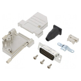 Conector D-Sub HD 26-Pin Tată în Unghi 45° pentru Lipire pe Cablu Gold Flash | Electronic-mag.ro | Componente Electronice