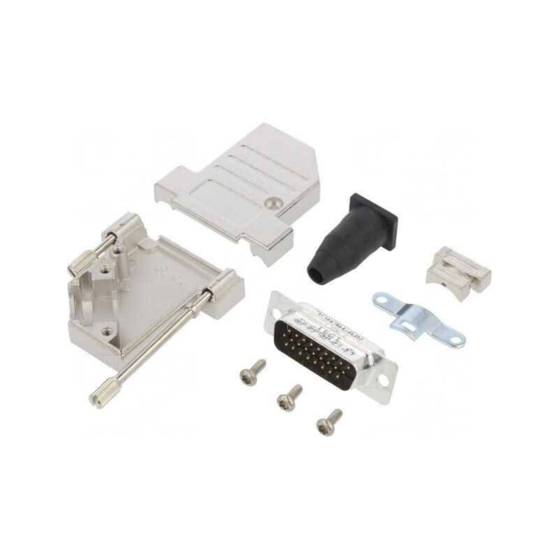 Conector D-Sub HD 26-Pin Tată în Unghi 45° pentru Lipire pe Cablu Gold Flash | Electronic-mag.ro | Componente Electronice