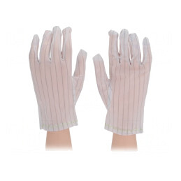 Mănuși de protecție ESD L 10 set poliester cu fibre conductoare