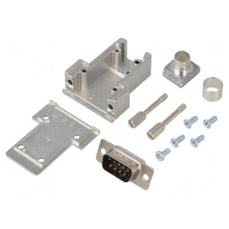 D-Sub 9 PIN Mufă Tată Lipire pe Cablu Neagră Kit | Electronic-mag.ro | Componente Electronice