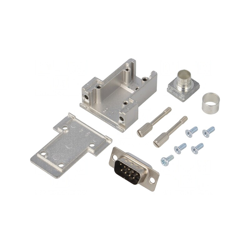 D-Sub 9 PIN Mufă Tată Lipire pe Cablu Neagră Kit | Electronic-mag.ro | Componente Electronice
