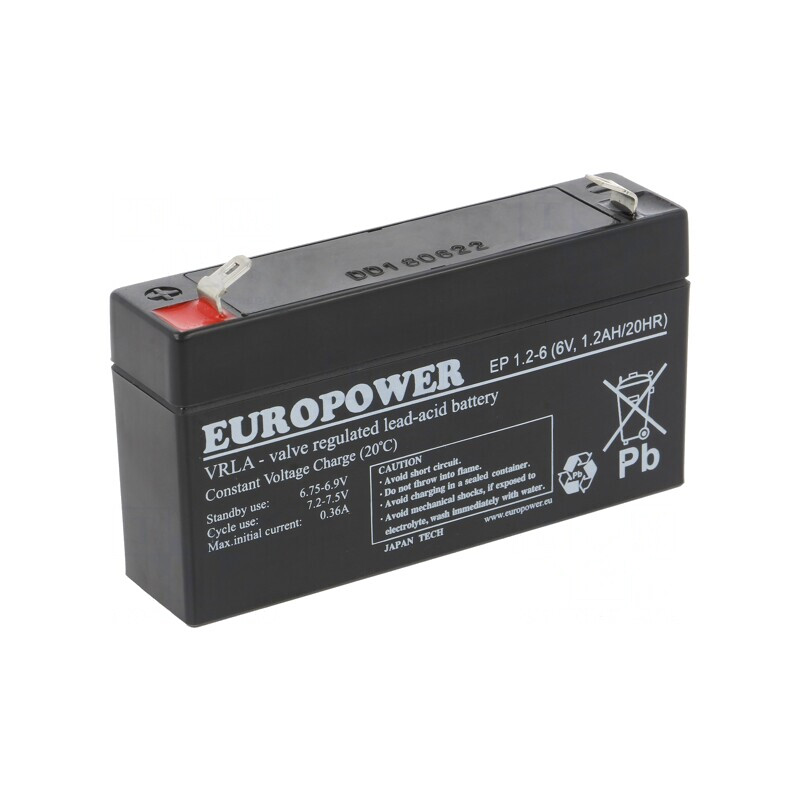 Baterie Plumb-Acid 6V 1,2Ah AGM Fără Întreținere | Electronic-mag.ro | Componente Electronice Baterie Plumb-Acid 6V 1,2Ah AGM Fără Întreținere | Electronic-mag.ro | Componente Electronice