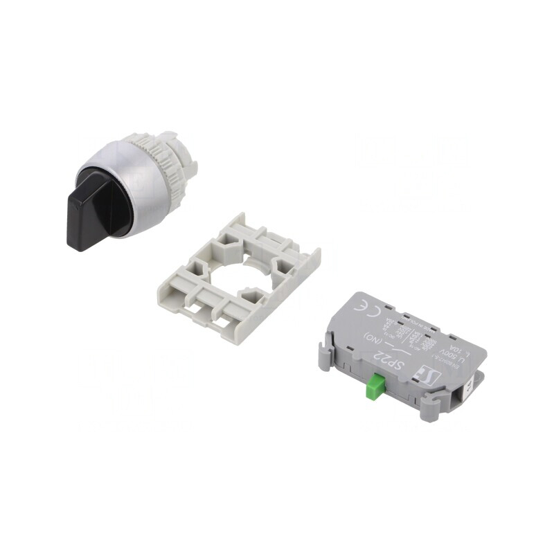 Comutator Rotativ 22mm Negru IP65 2 POZ 2NO | Electronic-mag.ro | Componente Electronice
